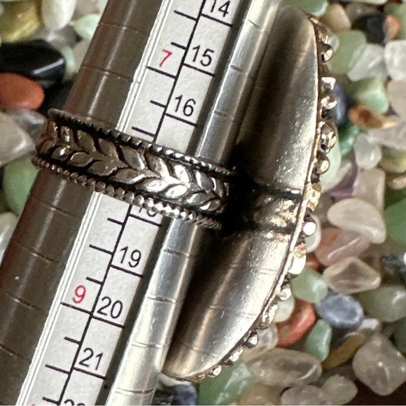 Black Agate  Victorian statement cocktail ring/cleansing and protection crystal - Picture 3 of 8